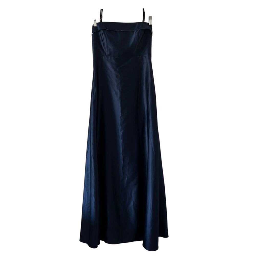 Alfred Angelo Navy Blue Strapless Formal Gown Prom Evening Size 11 Beaded